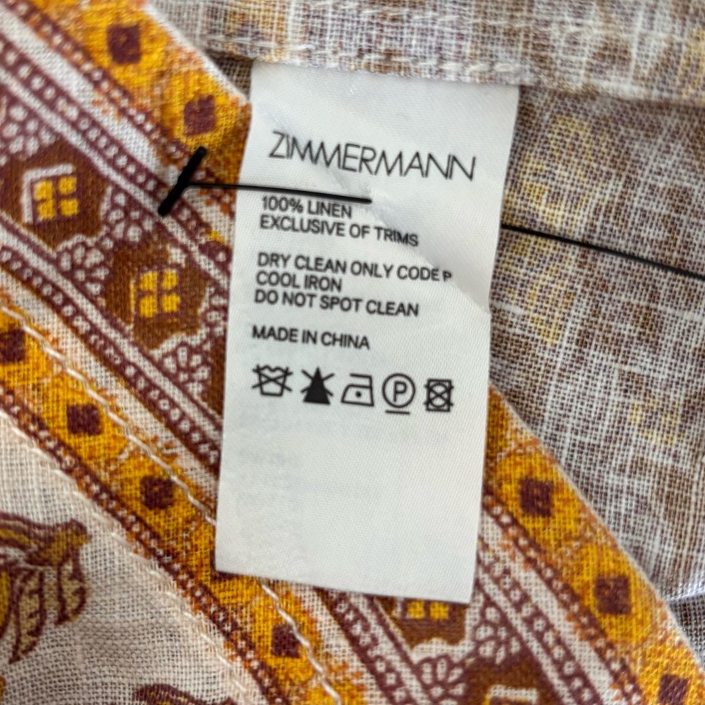 NWOT Zimmermann Bonita Buttoned Dress - Picture 10 of 10